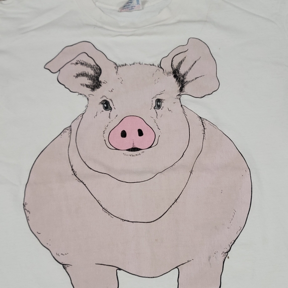 Vintage Sof Tee Large graphic Pig T shirt sz XL 1990 Sock & Roll corp - Picture 4 of 15